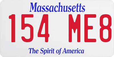 MA license plate 154ME8