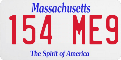 MA license plate 154ME9