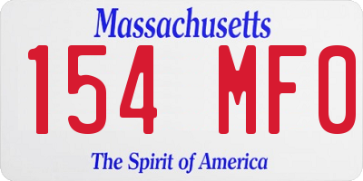 MA license plate 154MF0