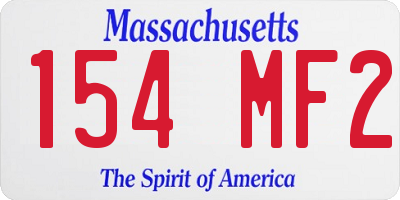 MA license plate 154MF2
