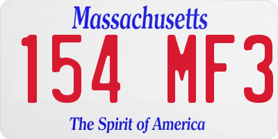 MA license plate 154MF3