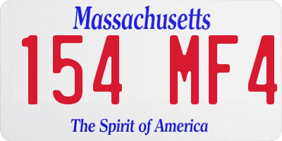 MA license plate 154MF4