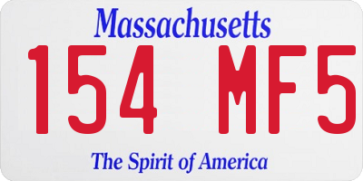 MA license plate 154MF5