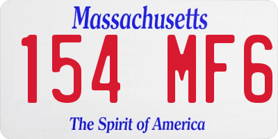 MA license plate 154MF6