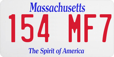 MA license plate 154MF7