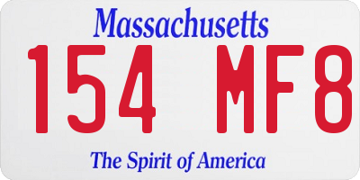MA license plate 154MF8