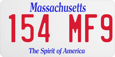 MA license plate 154MF9