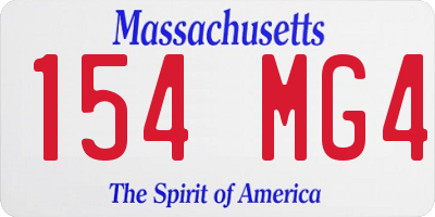MA license plate 154MG4