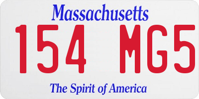 MA license plate 154MG5