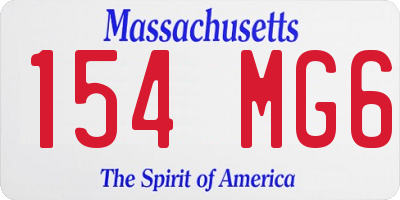 MA license plate 154MG6