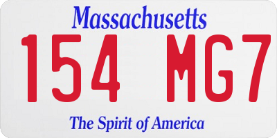 MA license plate 154MG7