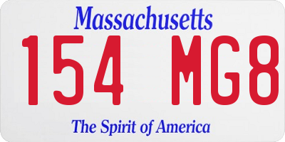 MA license plate 154MG8