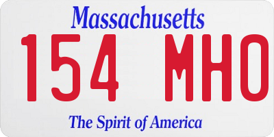MA license plate 154MH0