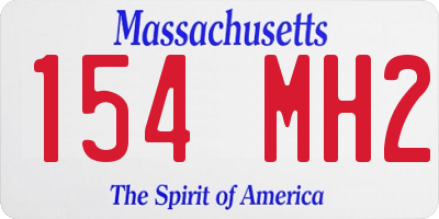 MA license plate 154MH2