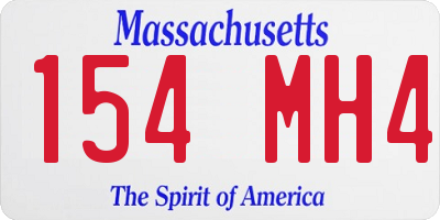 MA license plate 154MH4