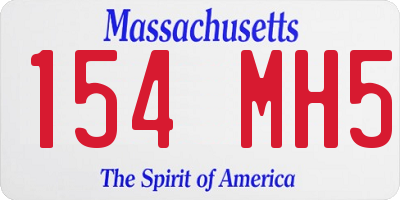 MA license plate 154MH5