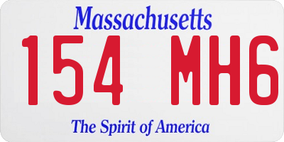 MA license plate 154MH6