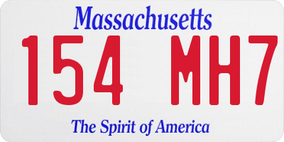 MA license plate 154MH7