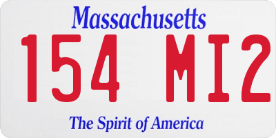 MA license plate 154MI2