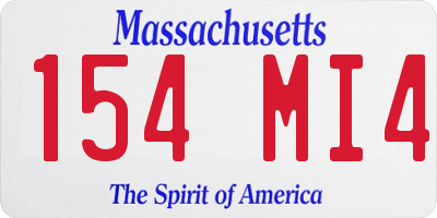 MA license plate 154MI4
