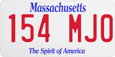 MA license plate 154MJ0