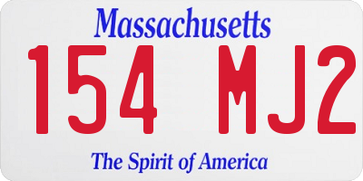 MA license plate 154MJ2