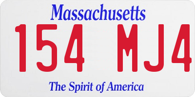 MA license plate 154MJ4