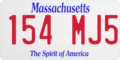 MA license plate 154MJ5