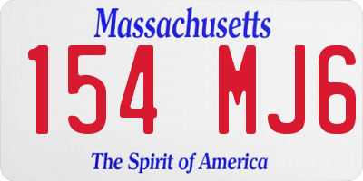 MA license plate 154MJ6