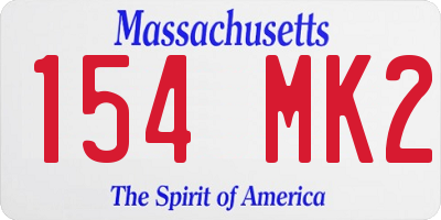 MA license plate 154MK2