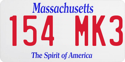 MA license plate 154MK3