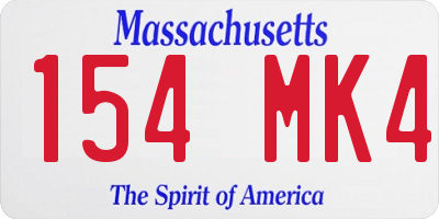 MA license plate 154MK4