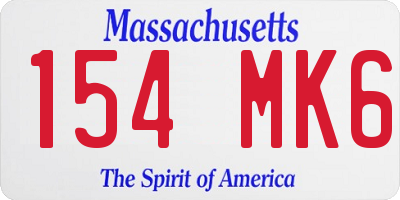 MA license plate 154MK6