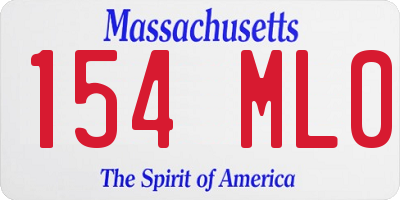 MA license plate 154ML0
