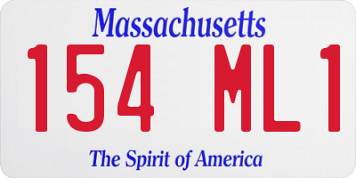 MA license plate 154ML1