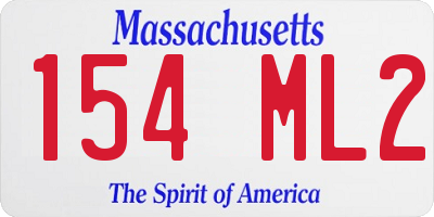 MA license plate 154ML2