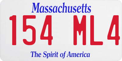 MA license plate 154ML4