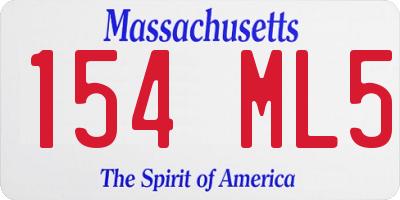 MA license plate 154ML5