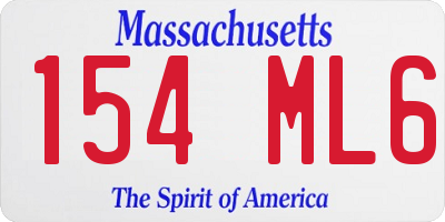 MA license plate 154ML6