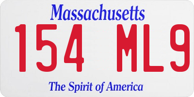 MA license plate 154ML9