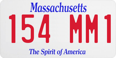 MA license plate 154MM1
