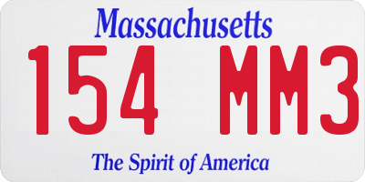 MA license plate 154MM3