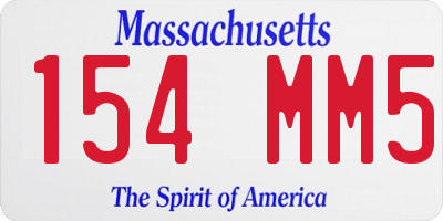 MA license plate 154MM5