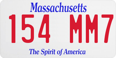 MA license plate 154MM7
