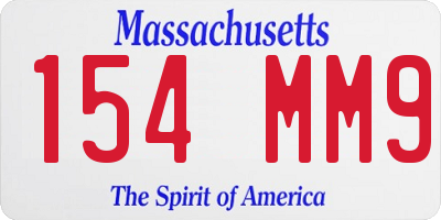 MA license plate 154MM9