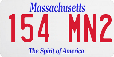 MA license plate 154MN2