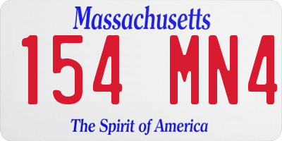MA license plate 154MN4