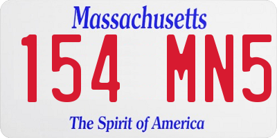 MA license plate 154MN5