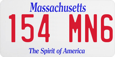 MA license plate 154MN6