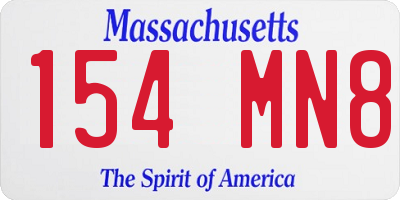 MA license plate 154MN8